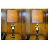 Two Table Lamps with Lighted Bases