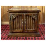 Wood Cabinet with Decorative Metal Accents