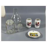 Glass Jars, Porcelain Vases, and Souvenir Dish
