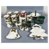 Vintage Lefton Holly-Themed Ceramics