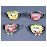 Four Porcelain Teabag Dishes