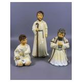 Three Glazed Ceramic Religious Figurines