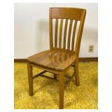 Oak Wood Chair with Slat Backrest