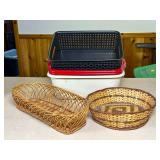 Woven and Plastic Storage Baskets