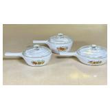 CorningWare Dishes with Pyrex Lids