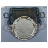 Two Silver Plated Serving Trays