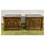 Wooden End Tables With Cabinet Doors
