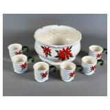 Napcoware Poinsettia Punch Bowl Set