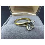 14 KT Gold Ring with Clear Solitaire Stone
