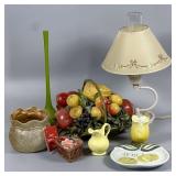 Decorative Basket, Lamp, Vase, & More