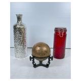 Decorative Glass Bottles and Copper Sphere