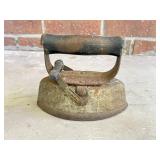 Cast Iron Sad Iron with Wooden Handle