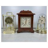 Three Mantel and Anniversary Clocks