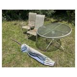 Outdoor Patio Set with Round Glass Table