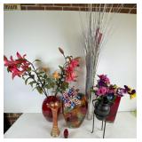 Decorative Glass and Metal Vases