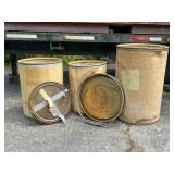 Four Cardboard Storage Barrels with Lids