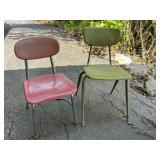 Metal-Framed Chairs with Plastic Seats