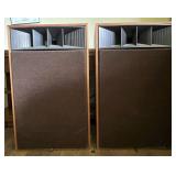 Realistic Floor Speakers with Wood Cabinets