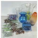 Glassware and Assorted Decorative Marbles