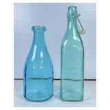 Blue and Aqua Glass Bottles