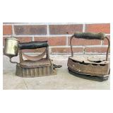 Cast-Iron Irons with Wooden Handles