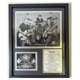 Framed Rush Band Photo and Discography Display