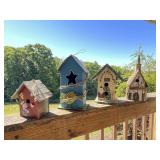Four Decorative Wooden Birdhouses