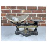Cast Iron Balance Scale with Brass Pan