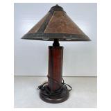 Table Lamp with Rusticated Shade and Cylindrical B