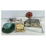 Glass Bakeware, Ceramics, and Cookbook Set