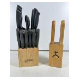 Farberware Knife Block Set and Separate Wood-Handl