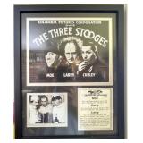 Framed Three Stooges Memorabilia Display