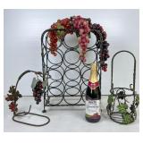 Metal Wine Rack and Decorative Stands