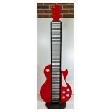Red Metal Guitar-Shaped CD Rack