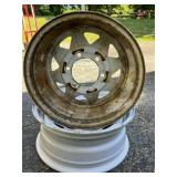 Two White Steel 15-Inch Wheel Rims