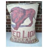Red Lion Wheat Feed Sack with Lion Graphic