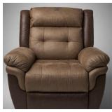 Brown Recliner with Upholstered Armrests