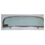 Vintage Automotive Rear Window Glass with Frame