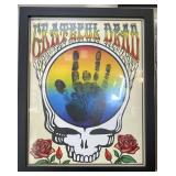 Framed Grateful Dead Poster with Skull Motif