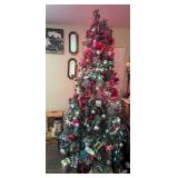 Decorated Artificial Christmas Tree with Wreath