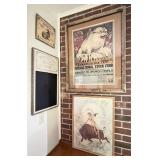 Framed Vintage-Style Advertising Prints