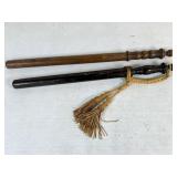 Wooden Batons with Turned Handles