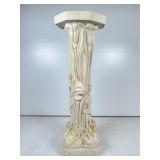 Carved Pedestal with Botanical Motif