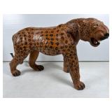 Painted Wood Leopard Figurine