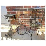Three-Piece Wrought Iron Plant Stand Set