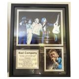 Framed Bad Company Memorabilia Display