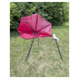 Red Outdoor Patio Umbrella with Metal Frame