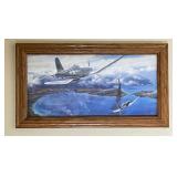 Three Framed Aviation-Themed Artwork Prints