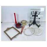 Decorative Glassware and Metal Frame