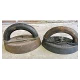 Two Cast Iron Sad Irons with Handles